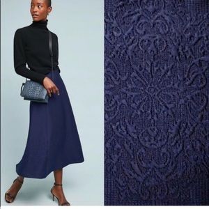 Anthro navy midi skirt